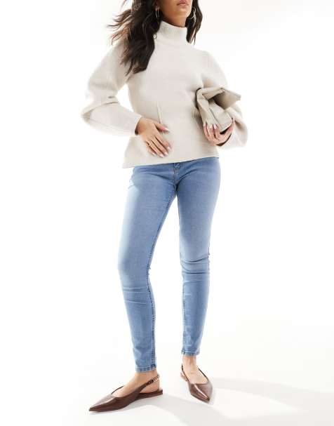 JDY - Skinny jeans met hoge taille in middenblauw - view 1