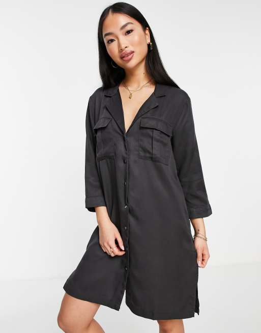 JDY - Skylar Life - Vestito grigio scuro con maniche a 3/4