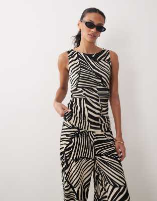 JDY sleeveless top in black abstract print - part of a set