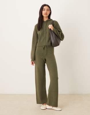 Jdy Slouchy Knit Hoodie In Green