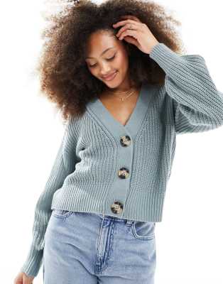 JDY slouchy long sleeve cardigan in sage