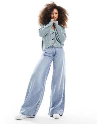 Jdy Slouchy Long Sleeve Cardigan In Gray