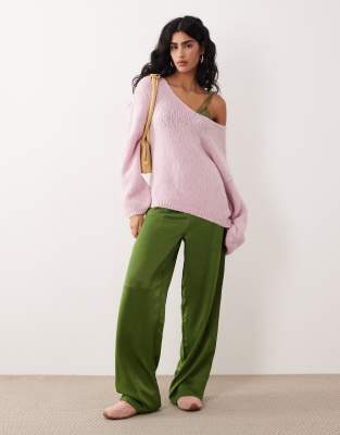 Jdy Slouchy Oversized Sweater In Pink