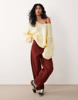 Jdy Slouchy Oversized Sweater In Yellow