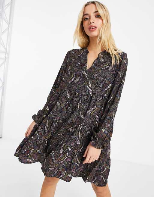 JDY smock mini dress in paisley print | ASOS