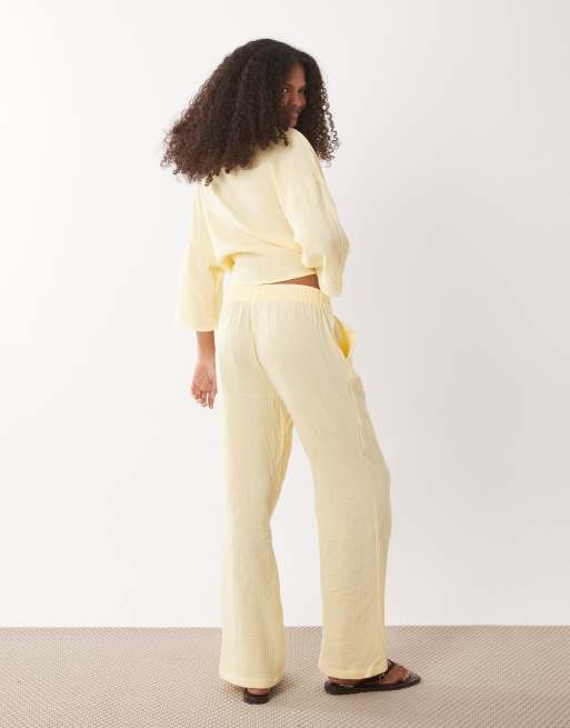 JDY – Smörgula, vida byxor i tunn väv, del av set, 5 av 5