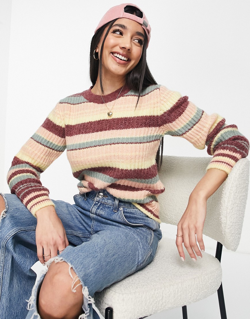 JDY sobel long sleeve stripe sweater-Multi