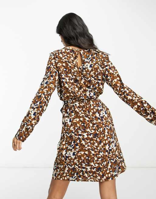 Leopard print belted outlet dress