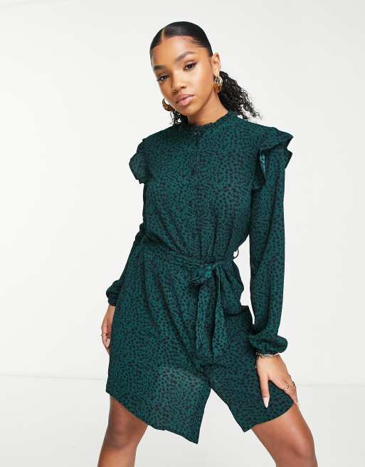 metalen Afvoer man JDY sofia belt midi dress in green | ASOS