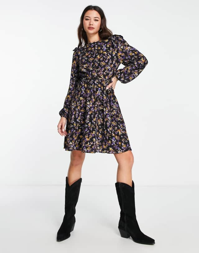 JDY Sofia ruffle shirt dress in floral print