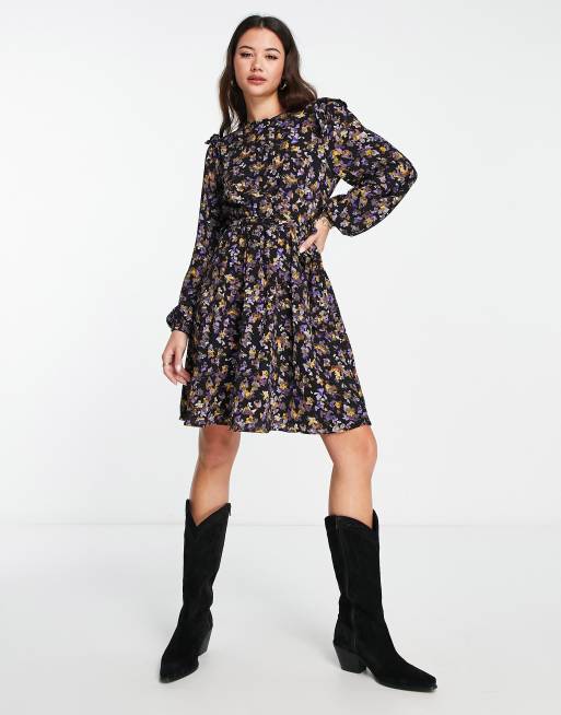 JDY - Sofia - Vestito camicia con stampa floreale e volant