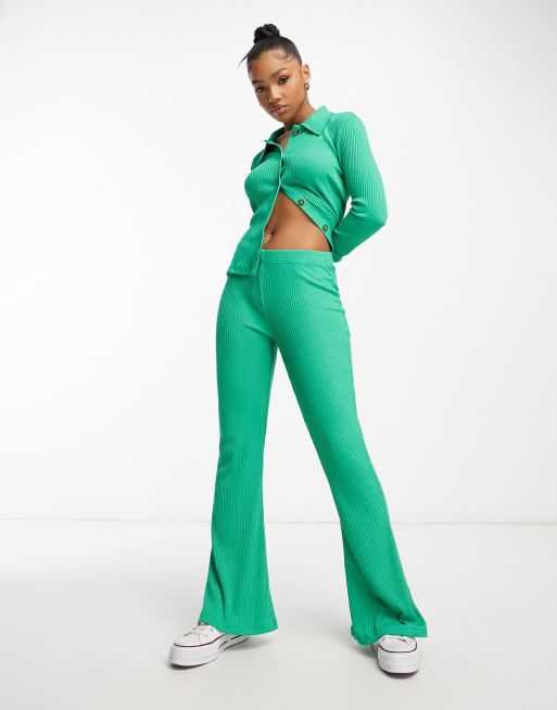 Bright flared sale trousers