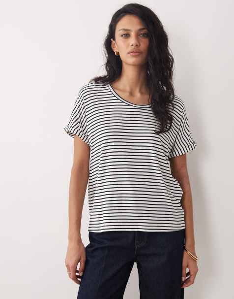 JDY soft touch t-shirt in navy stripes