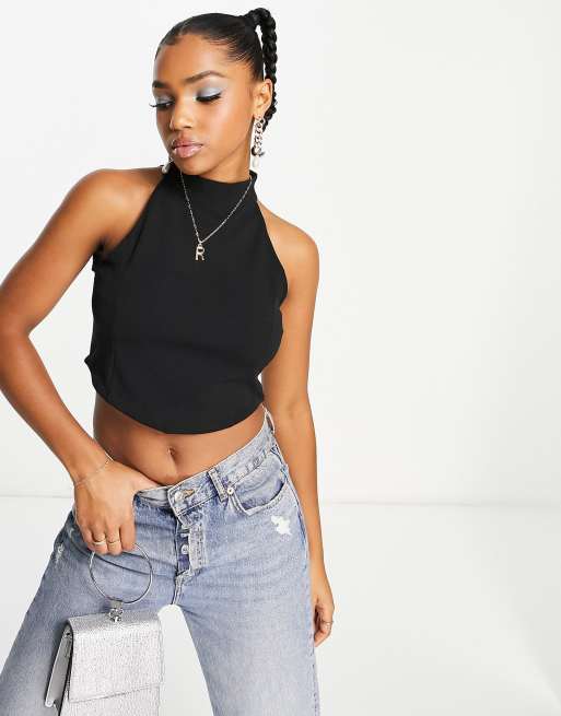 JDY - Sort croptop med halterneck - Kun hos ASOS