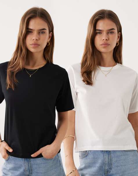 JDY - Sort og hvid T-shirt i pakke med 2 stks - view 1