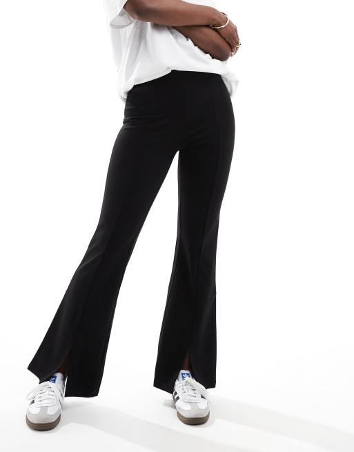 JDY split hem flare trousers in black - BLACK, 5 of 5