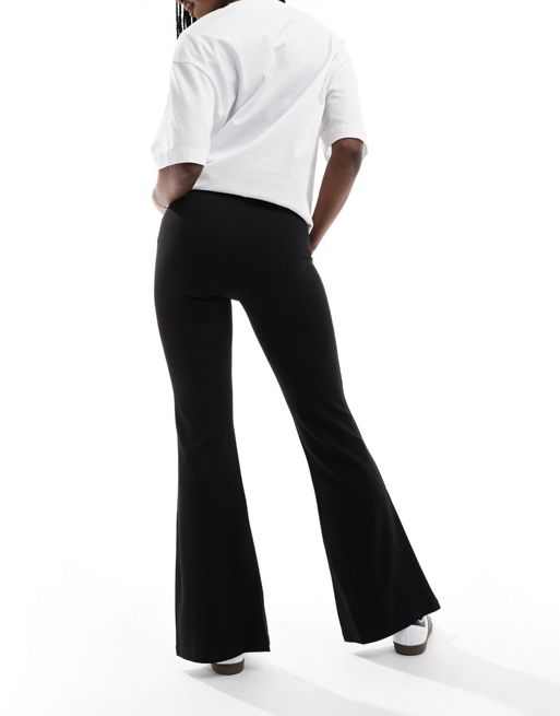 H&M Womens Black Leggings Flared Split Hem Size XS
