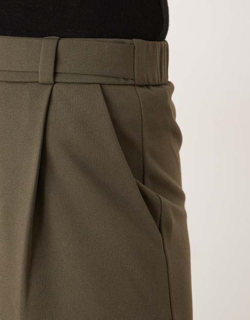 JDY – Spodnie w kolorze khaki z szerokimi nogawkami i paskiem, 4 z 5
