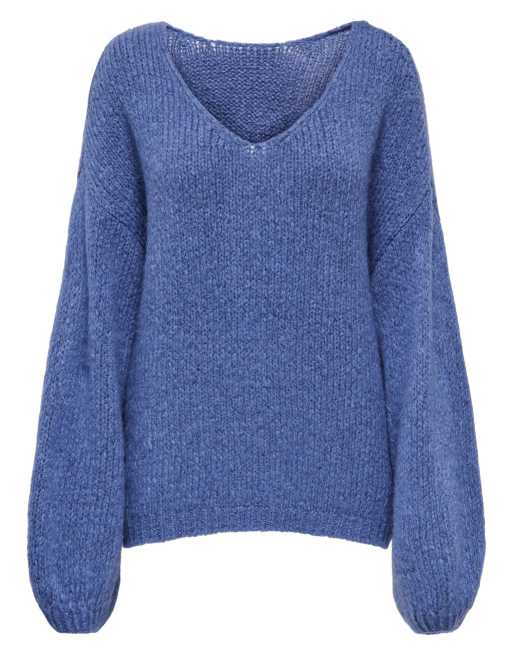 JDY stickad pullover i blekt denim, 6 av 7