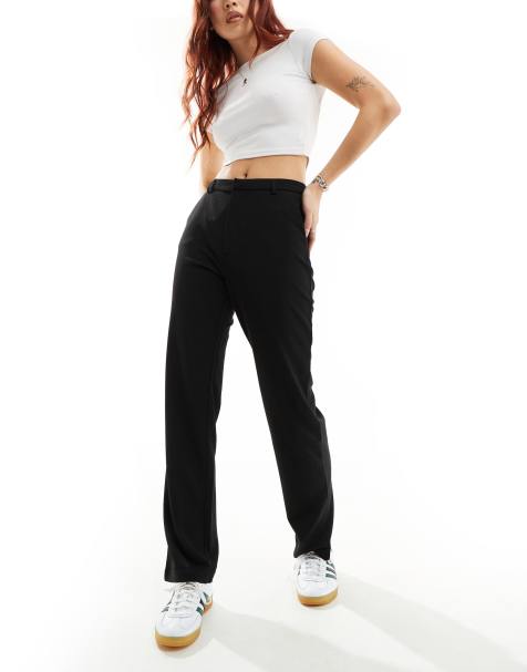 JDY straight leg casual pants in black - view 1