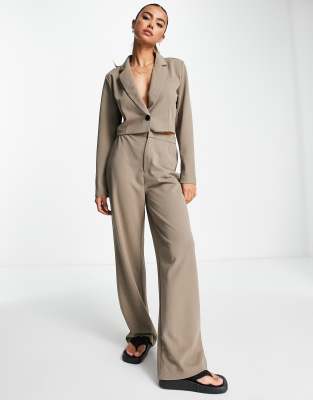 Jdy Straight Leg Pants In Light Brown-neutral