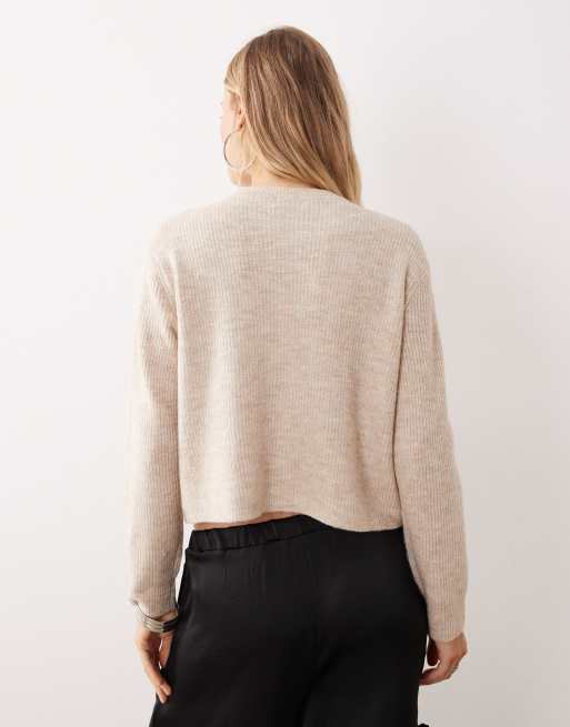 JDY – Strickjacke in Creme mit Schleifendetails, 4 von 4