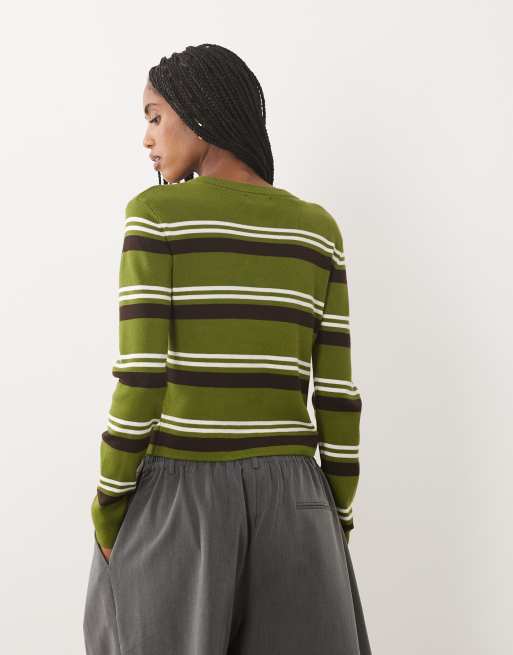 JDY Strickjacke mit grünen Streifen, 4 von 4