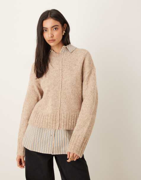 JDY – Strickpullover in Beige mit Ziernaht - view 1