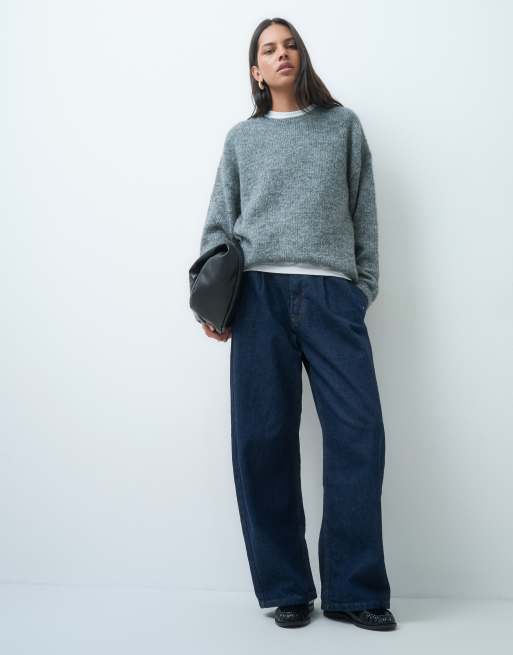 JDY Strickpullover mit überschnittenen Schultern in Mittelgrau, 2 von 4
