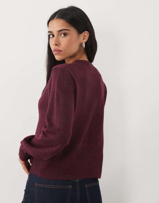 JDY strikket cardigan i mørk bordeaux, 3 af 4