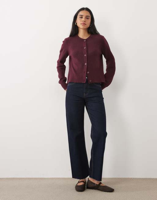 JDY strikket cardigan i mørk bordeaux, 4 af 4