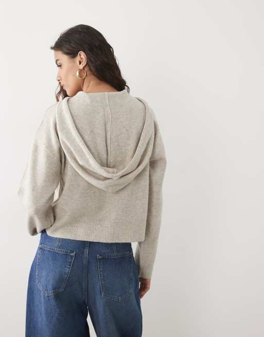 JDY strikket hættetrøje i beige, 4 af 4