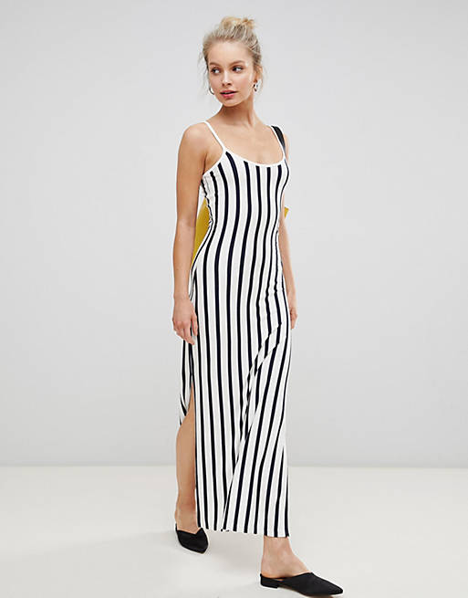 JDY striped maxi dress with strappy back | ASOS
