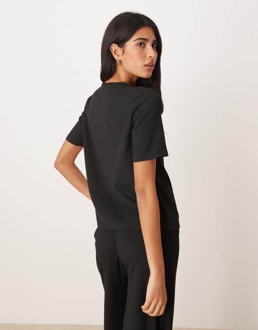 JDY – Strukturiertes T-Shirt in Schwarz, Kombiteil, 2 von 4