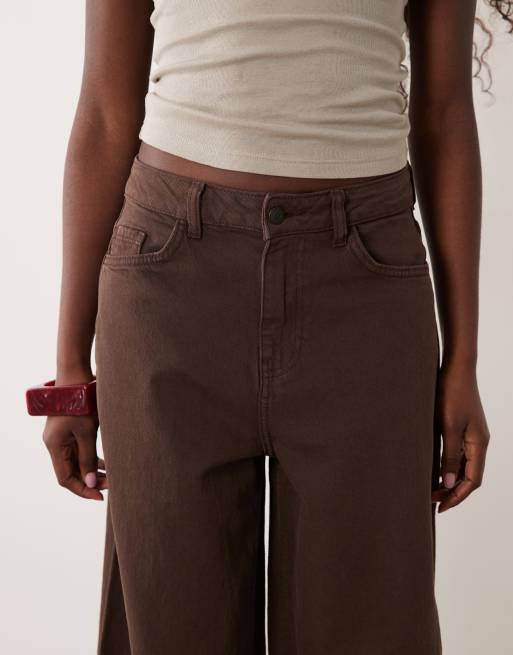 JDY Susie barrel jeans in chocolate brown, 4 of 5