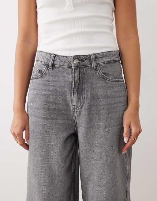 JDY Susie mid waist barrel jeans in gray, 5 of 5