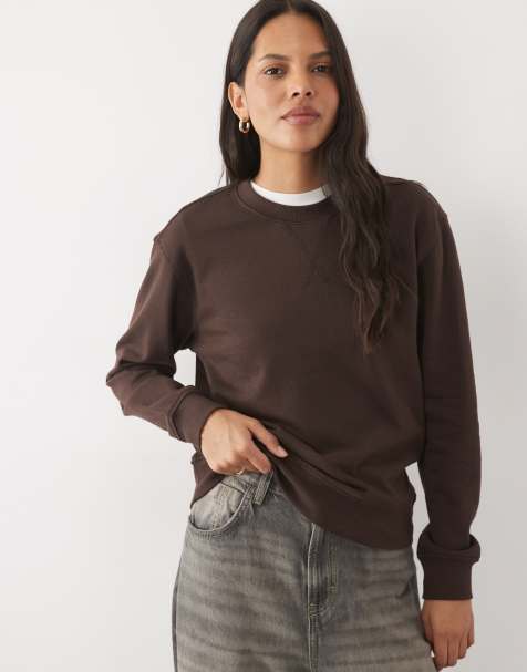 JDY sweatshirt co-ord in brown - view 1