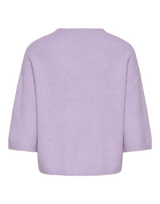 JDY sweter dzianinowy w pastelowym odcieniu liliowym, 7 z 7