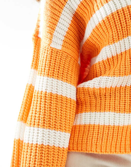 JDY – Sweter w pomarańczowe paski , 2 z 4