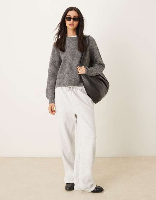 JDY – Szary fakturowany sweter, 3 z 4