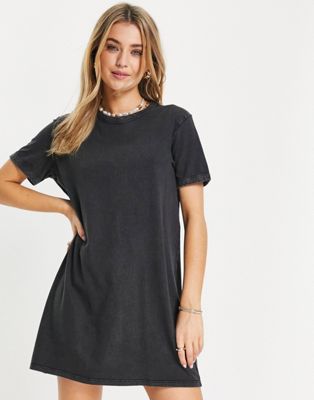 JDY t-shirt dress in washed black