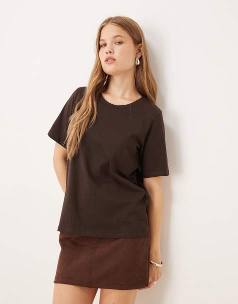 JDY t-shirt in dark brown - view 1