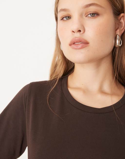 JDY T-shirt in dark brown, 2 of 4