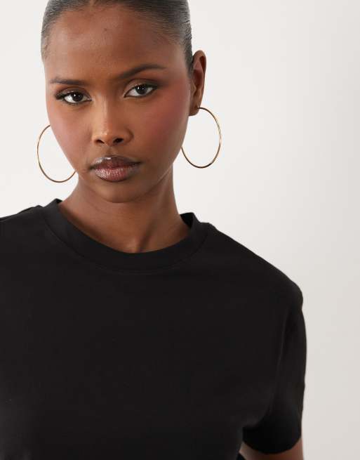 JDY - T-shirt met asymmetrische zoom in zwart, 2 van 4