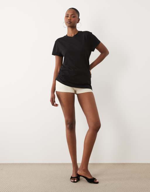 JDY - T-shirt met asymmetrische zoom in zwart, 3 van 4