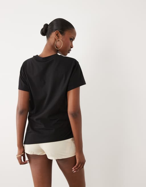 JDY - T-shirt met asymmetrische zoom in zwart, 4 van 4