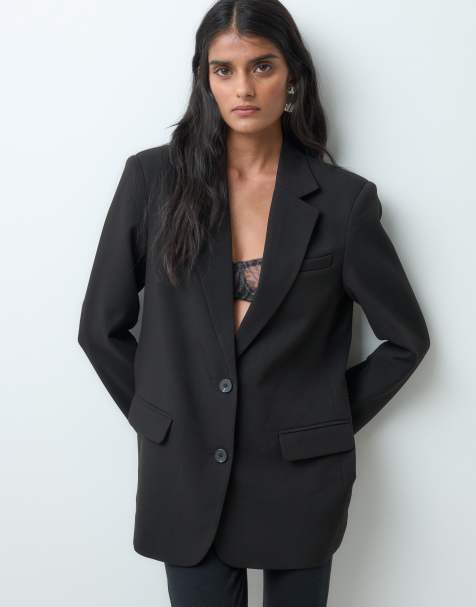 JDY tailored blazer co-ord in black - view 1