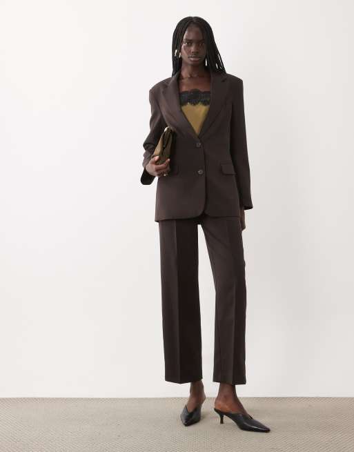 JDY tailored blazer co-ord in brown, 2 of 4