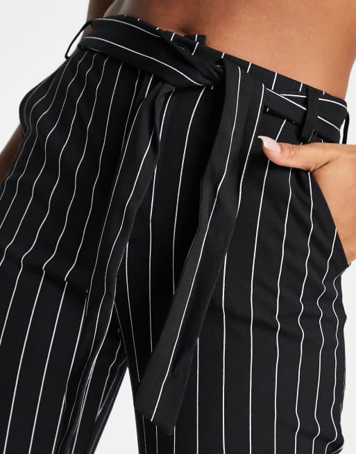 JDY tailored cigarette trousers co ord in black pinstripe