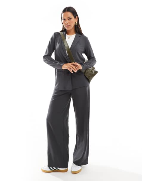 JDY tailored co-ord in charcoal - view 1